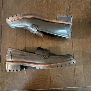 Madewell The Corinne Lugsole Loafers‎ Black Leather Classic Academia Size 8